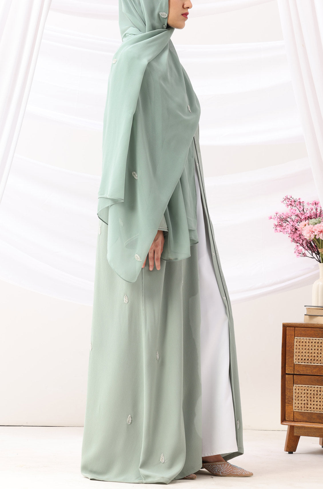 Amira Abaya Dress Soft Mint