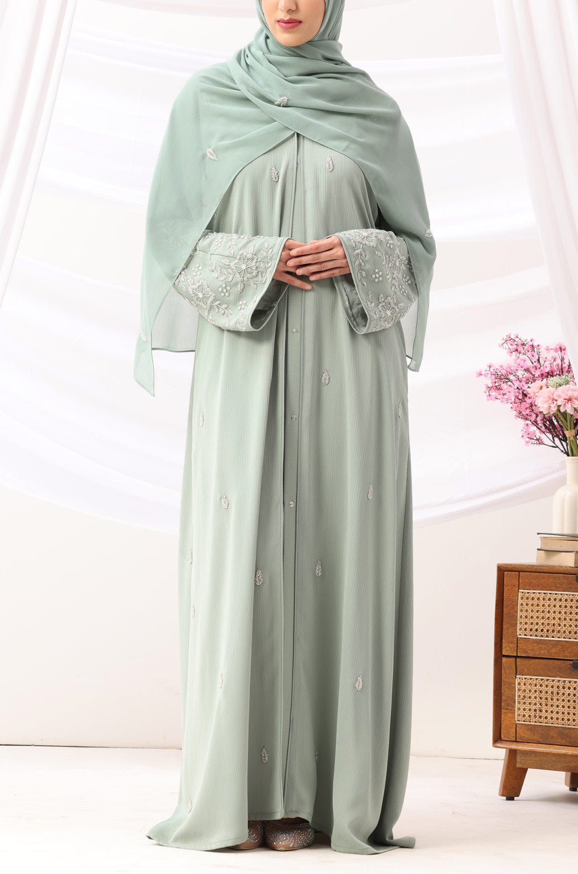 Rania Abaya Dress Soft Mint