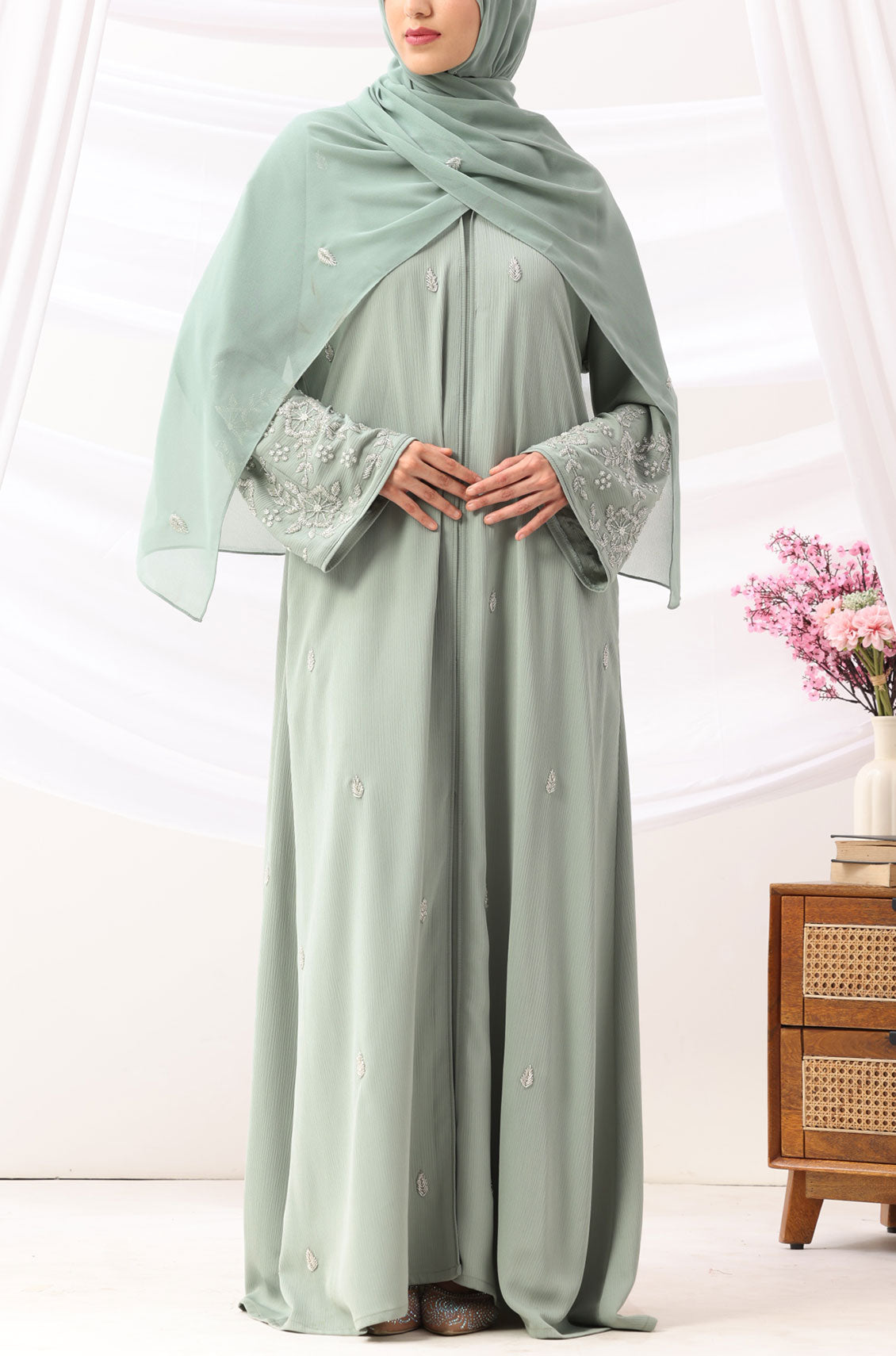 Rania Abaya Dress Soft Mint