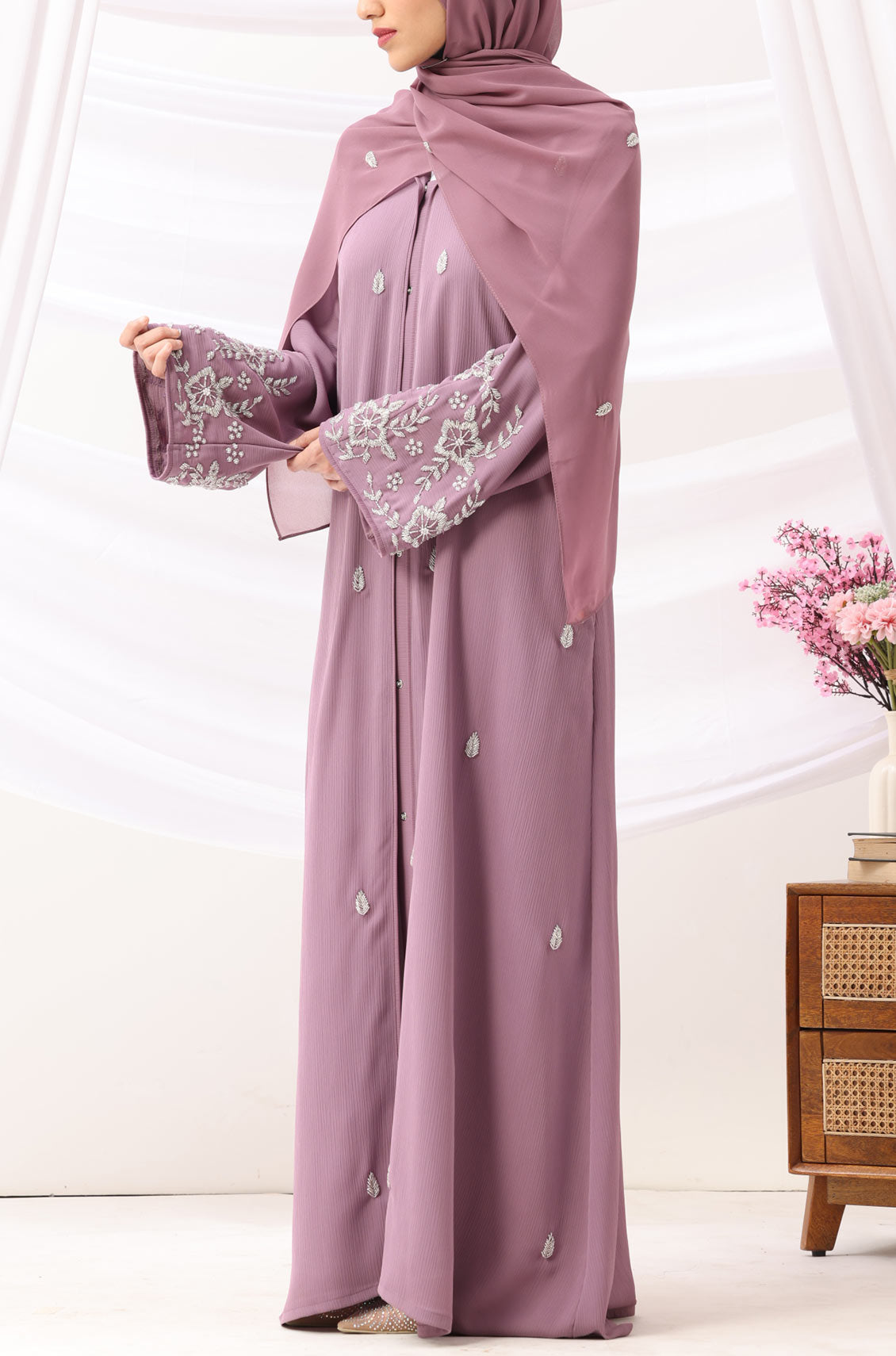 Rania Abaya Dress Rose Mauve