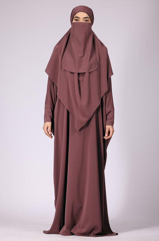 Simple Abaya Kaftan Style Dark Mauve