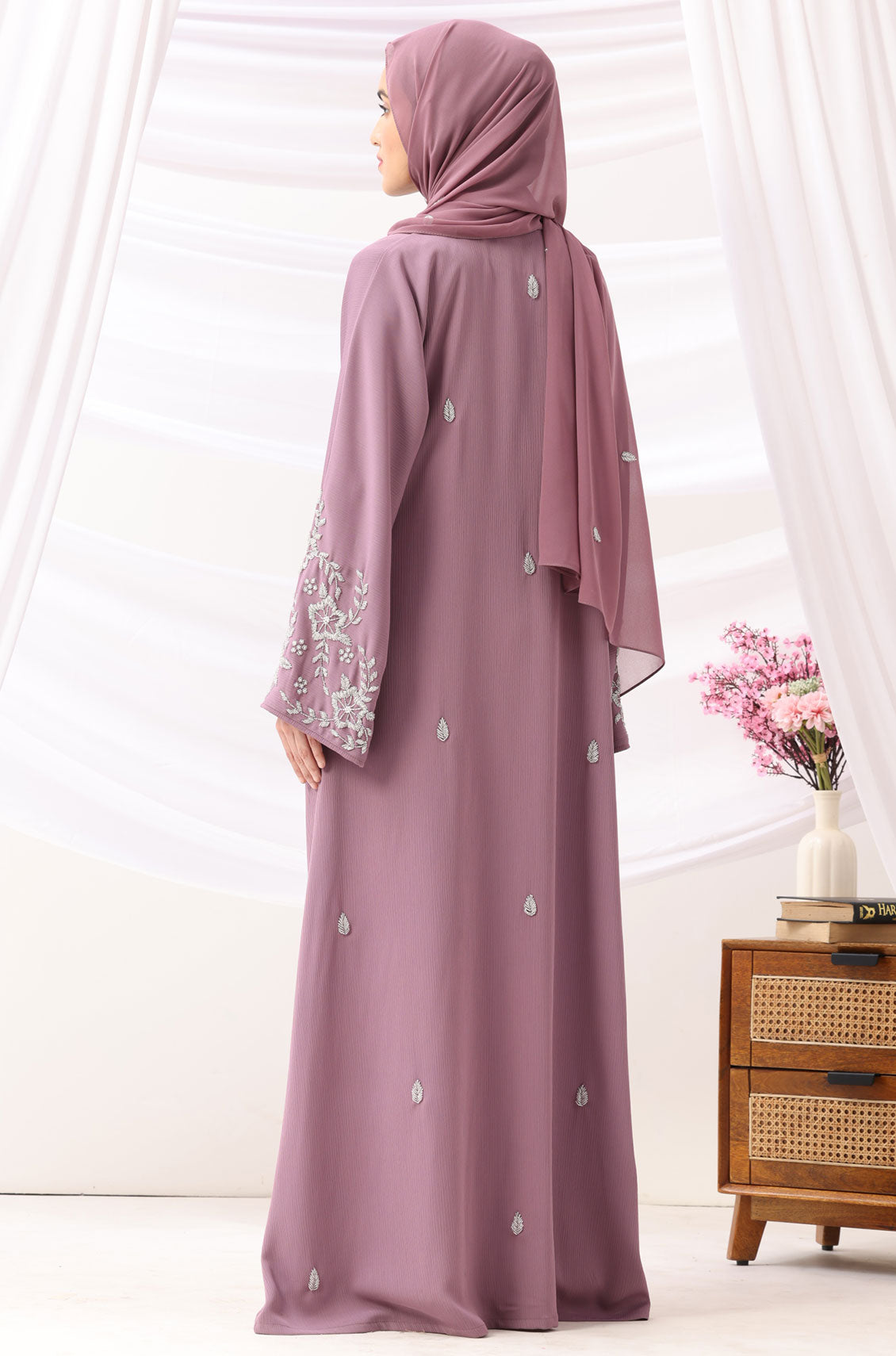 Rania Abaya Dress Rose Mauve