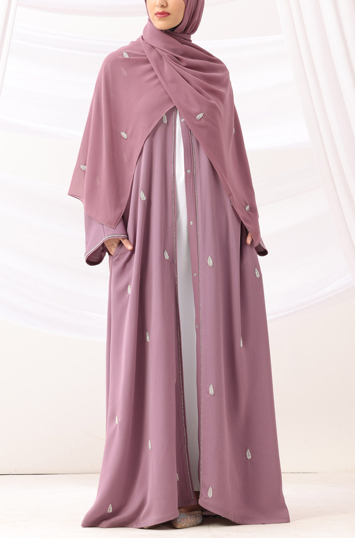 Amira Abaya Dress Rose Mauve
