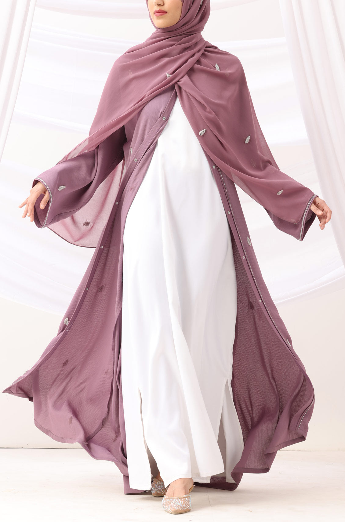 Amira Abaya Dress Rose Mauve