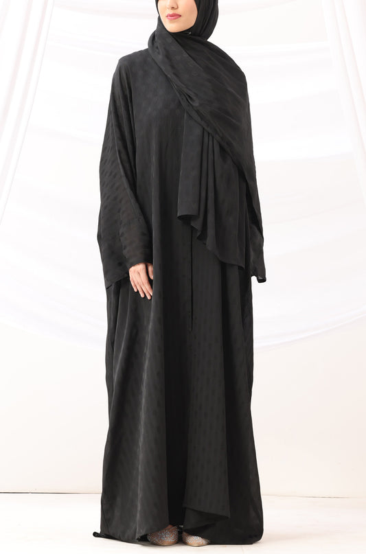 Luxe Dune Kaftan Abaya Black