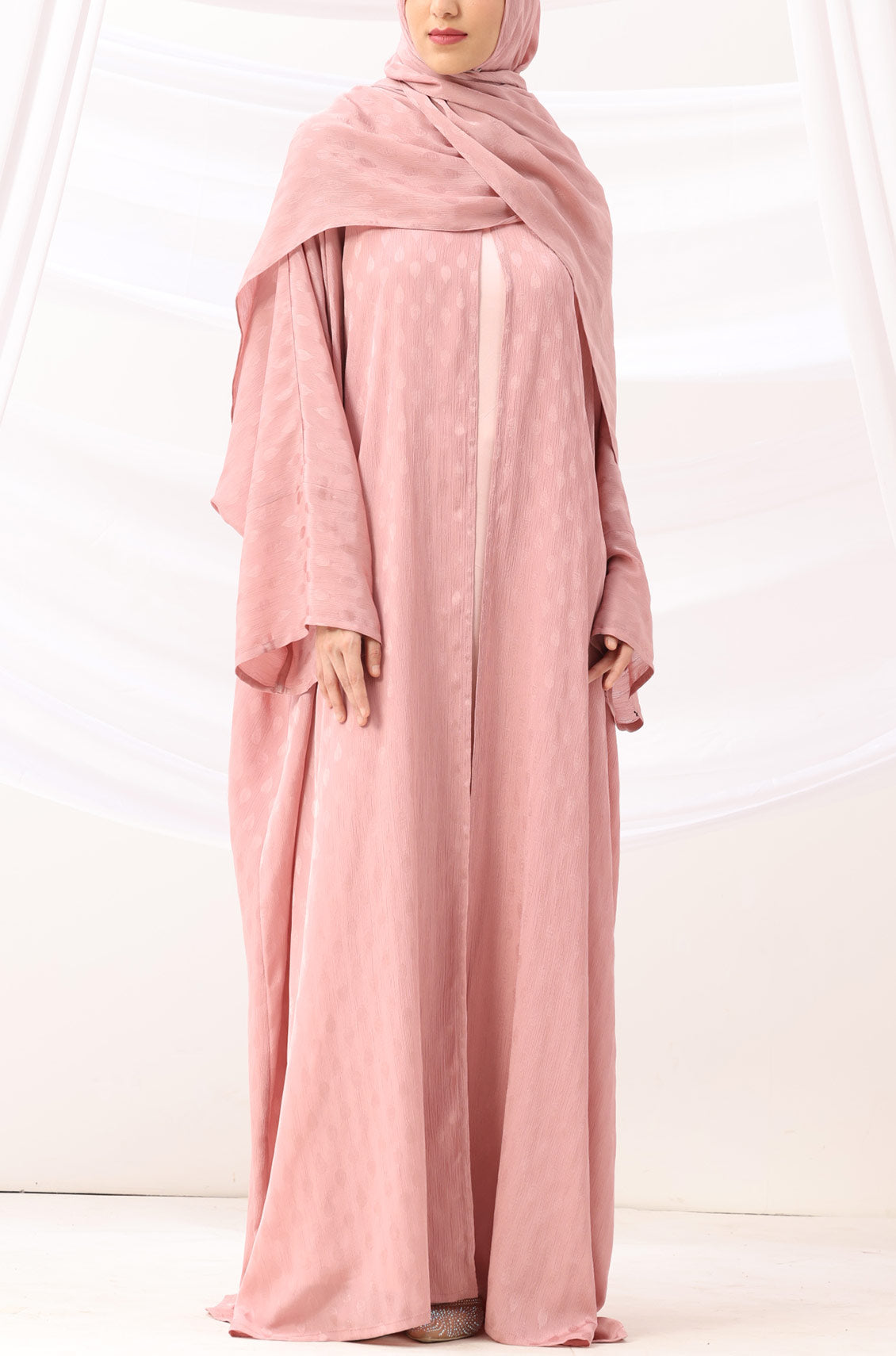 Luxe Dune Kaftan Abaya Rose Gold