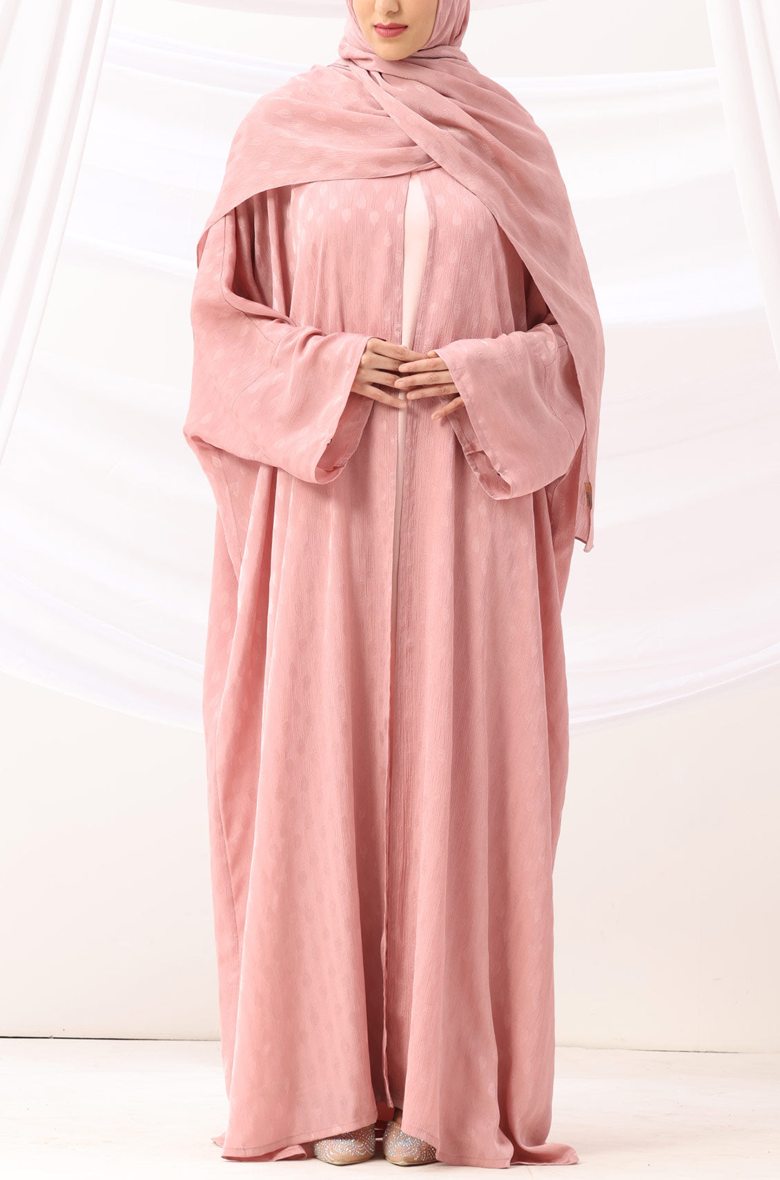 Luxe Dune Kaftan Abaya Rose Gold