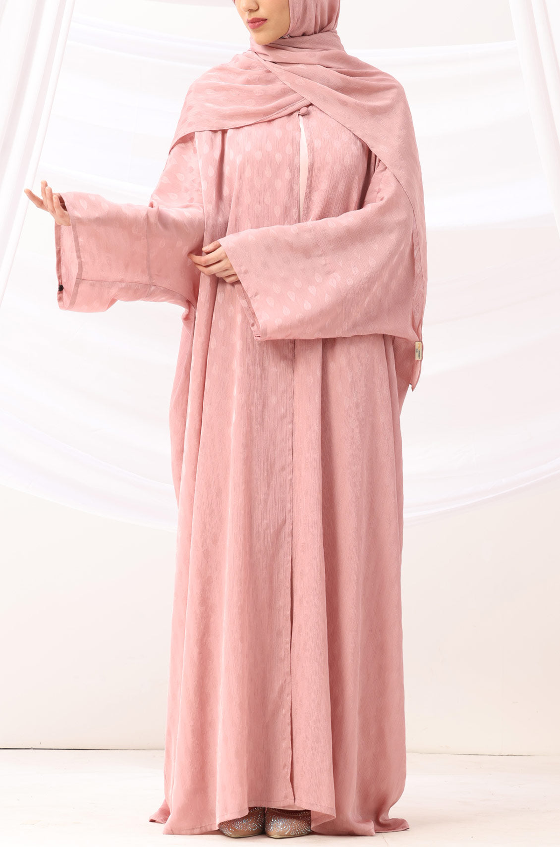 Luxe Dune Kaftan Abaya Rose Gold