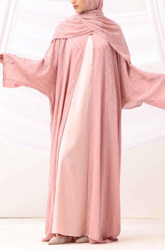 Luxe Dune Kaftan Abaya Rose Gold