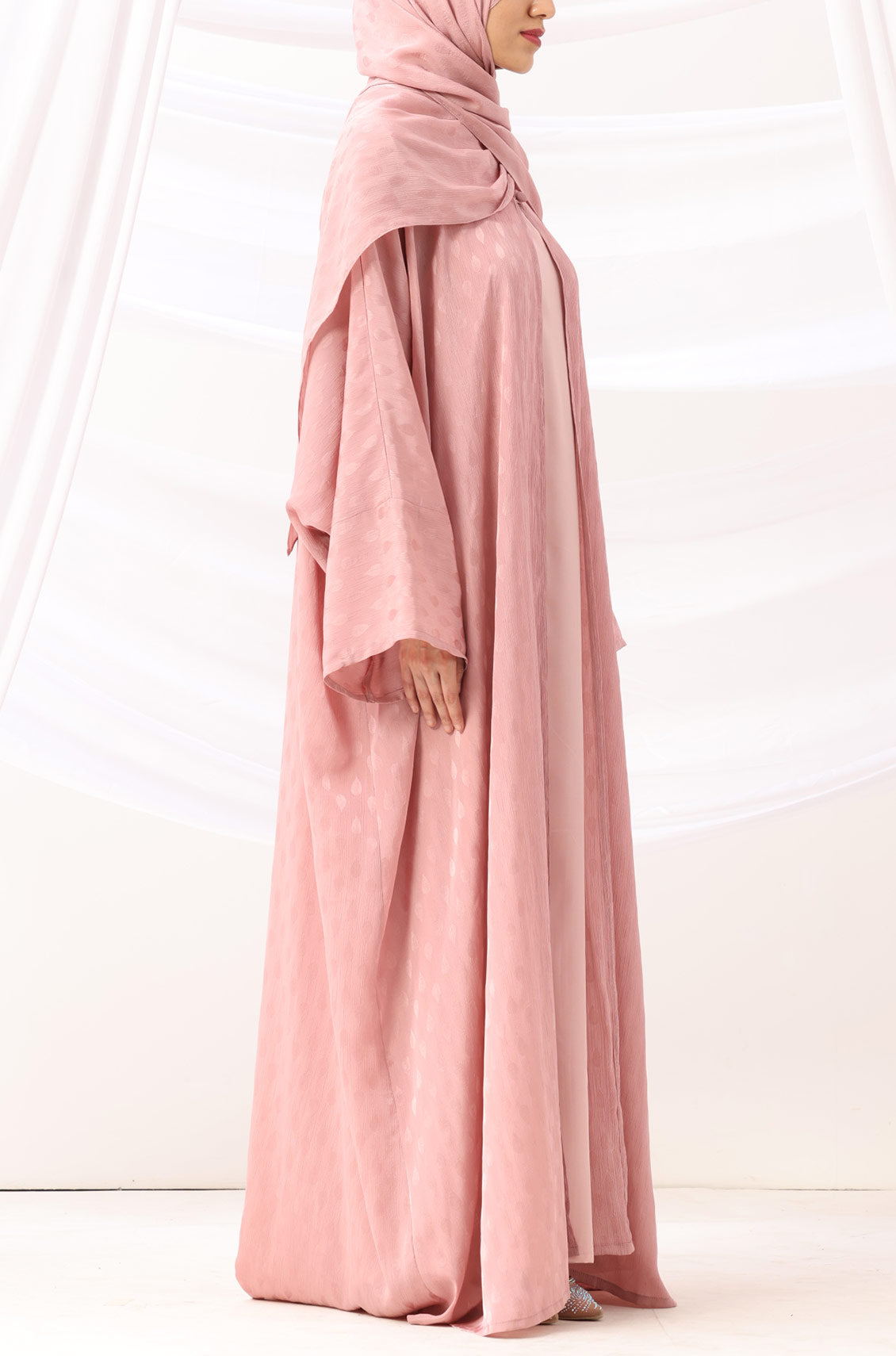 Luxe Dune Kaftan Abaya Rose Gold