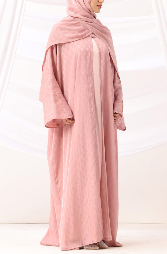 Luxe Dune Kaftan Abaya Rose Gold