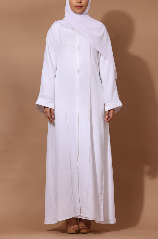 White Pearl Zoom Abaya