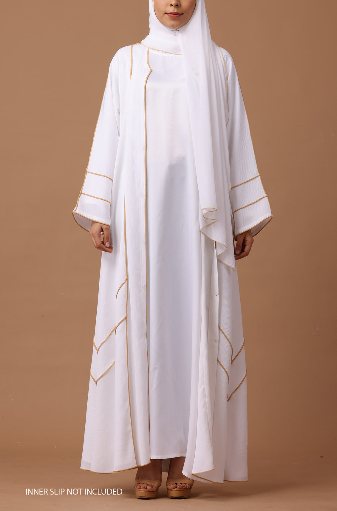 White Princess Trim Abaya