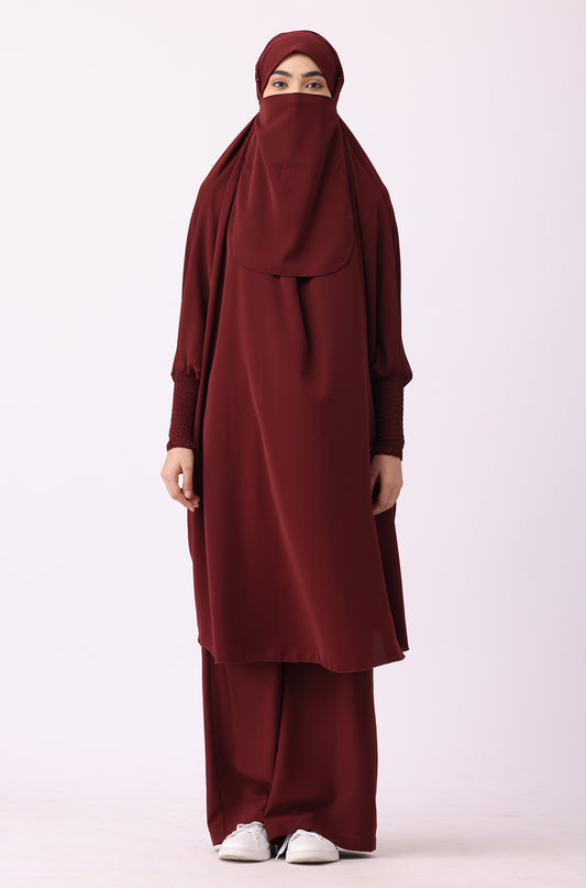 Jilbab 02 Piece / Prayer Set Maroon