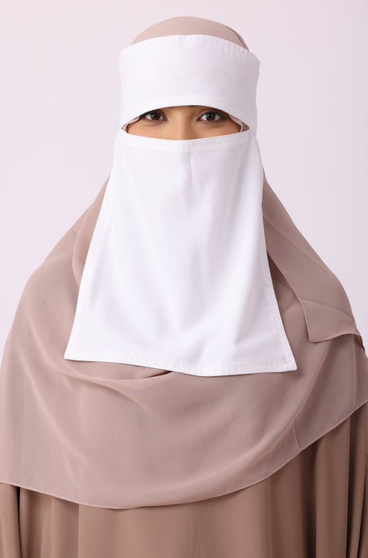 Niqab Short Style White