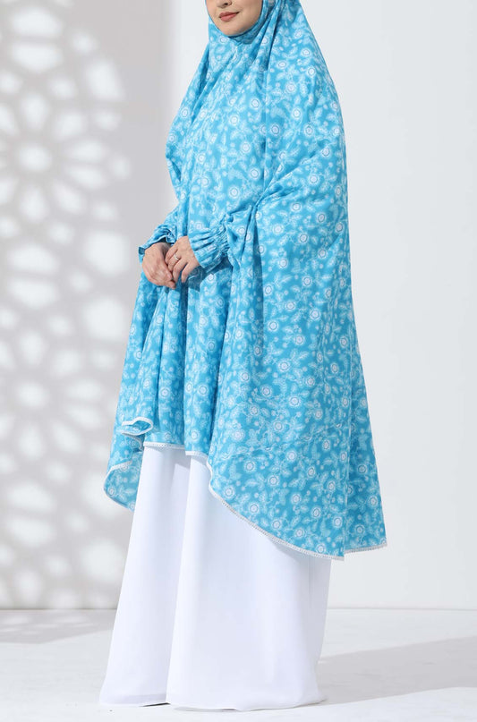 Sky Petals Knee Length Cotton Namaz Makhna