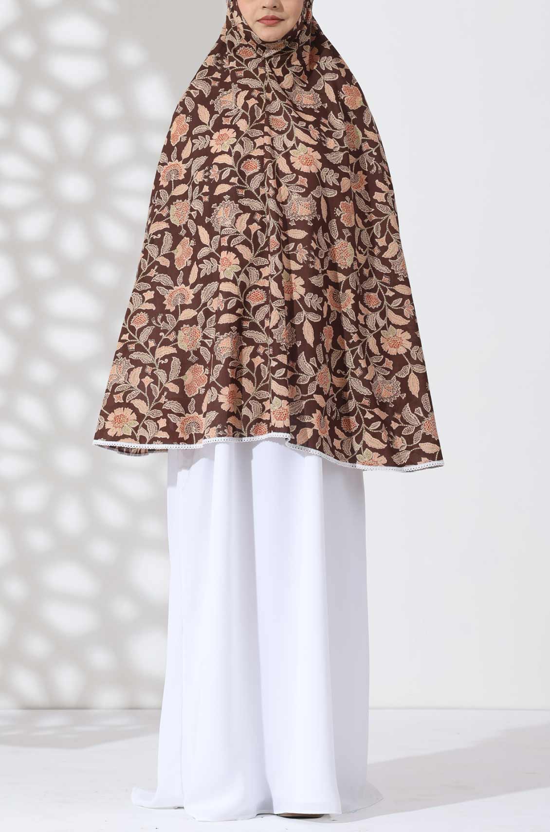 Brown Floral Cotton Namaz Makhna