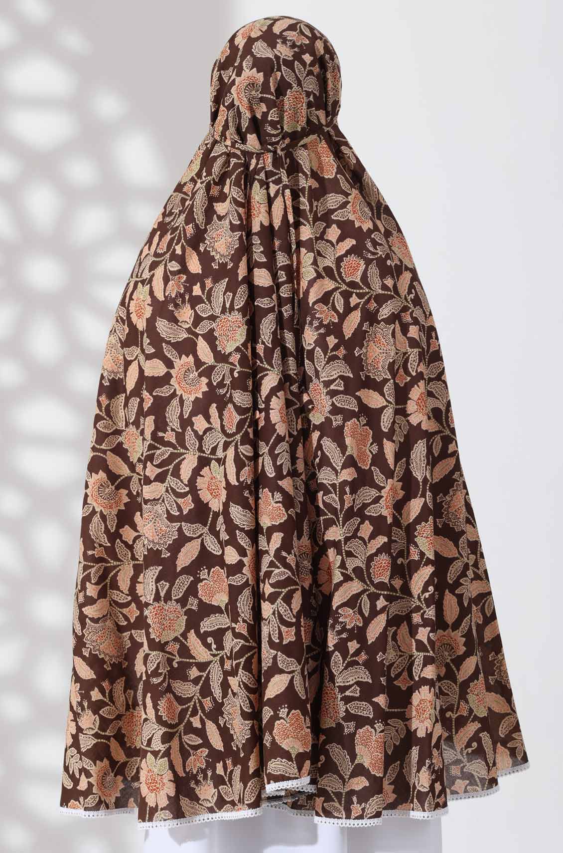 Brown Floral Cotton Namaz Makhna