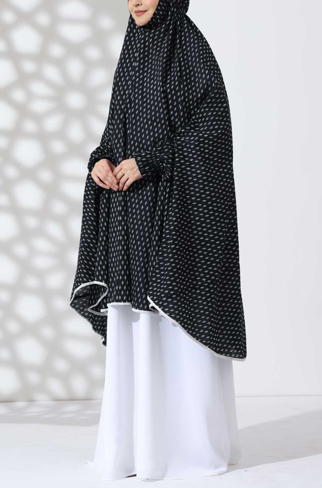 Black Fig Knee Length Cotton Namaz Makhna