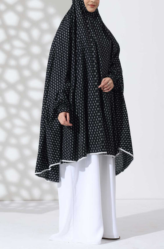 Black Fig Knee Length Cotton Namaz Makhna