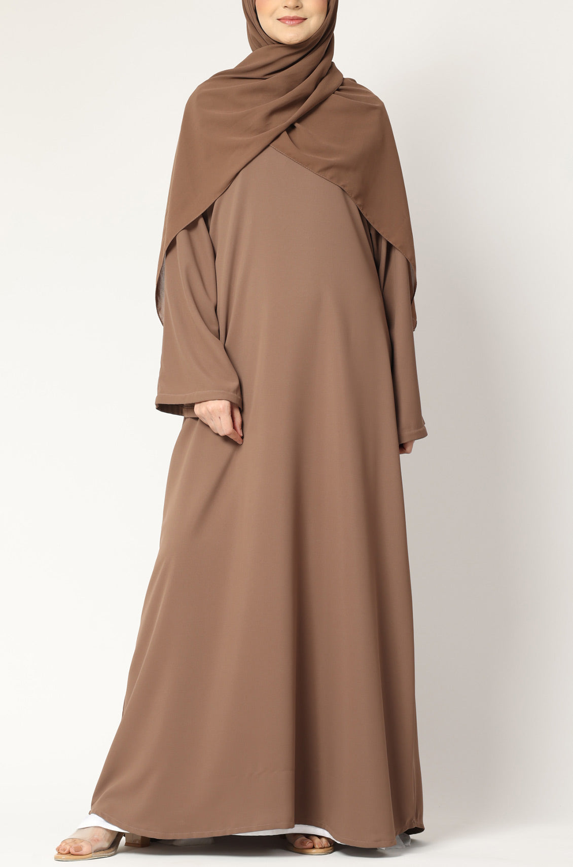 Simple Everyday Abaya - Front Closed Almond