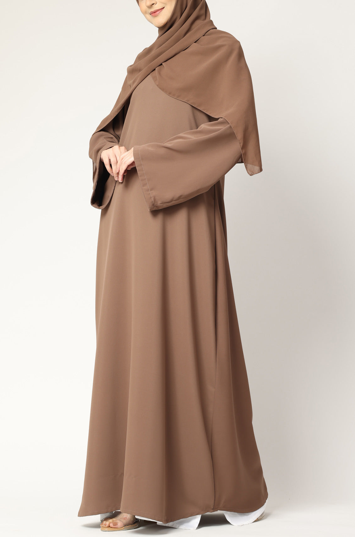 Simple Everyday Abaya - Front Closed Almond