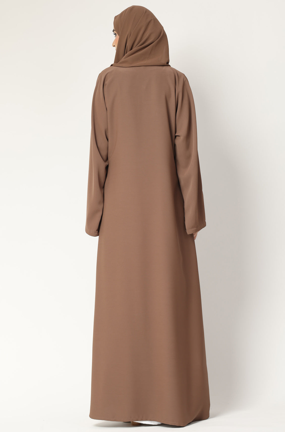Simple Everyday Abaya - Front Closed Almond