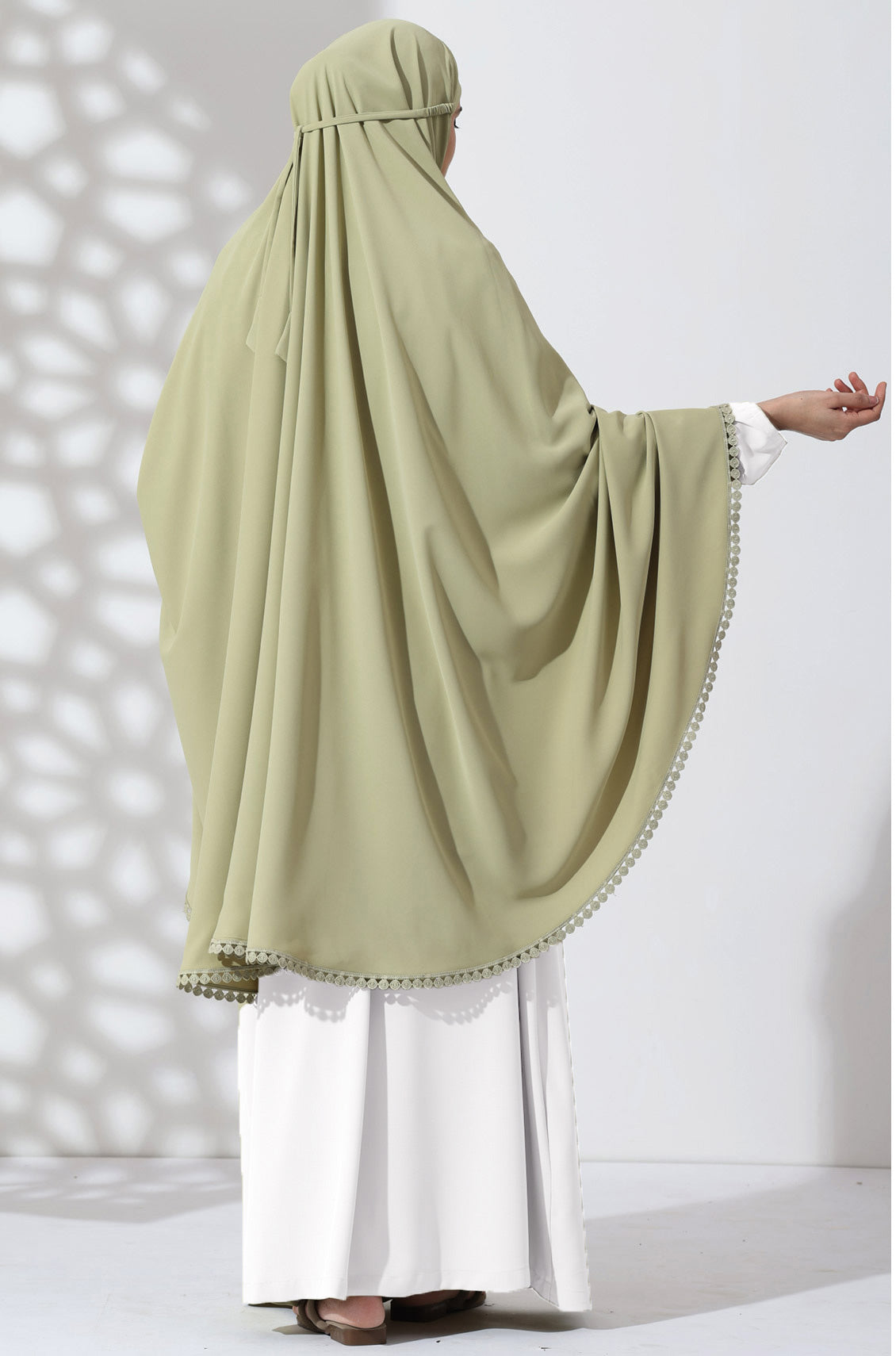 Prayer Lace Makhna Soft Olive