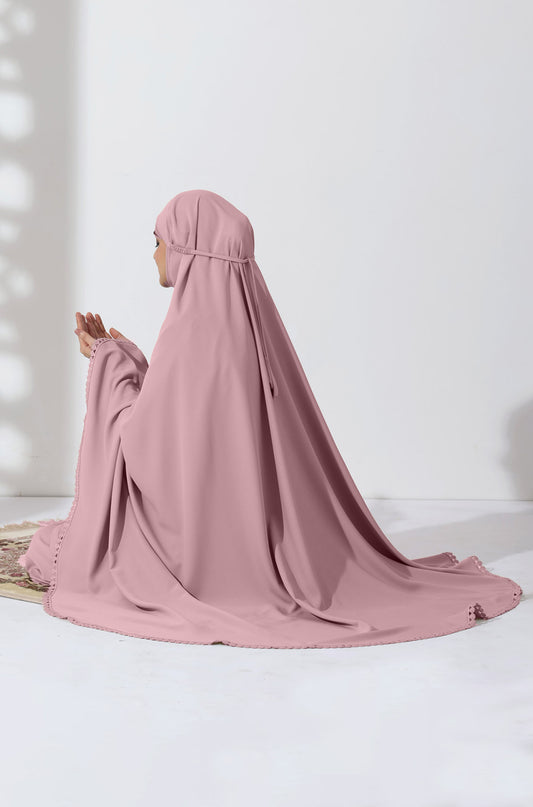 Prayer Lace Makhna Coral Pink