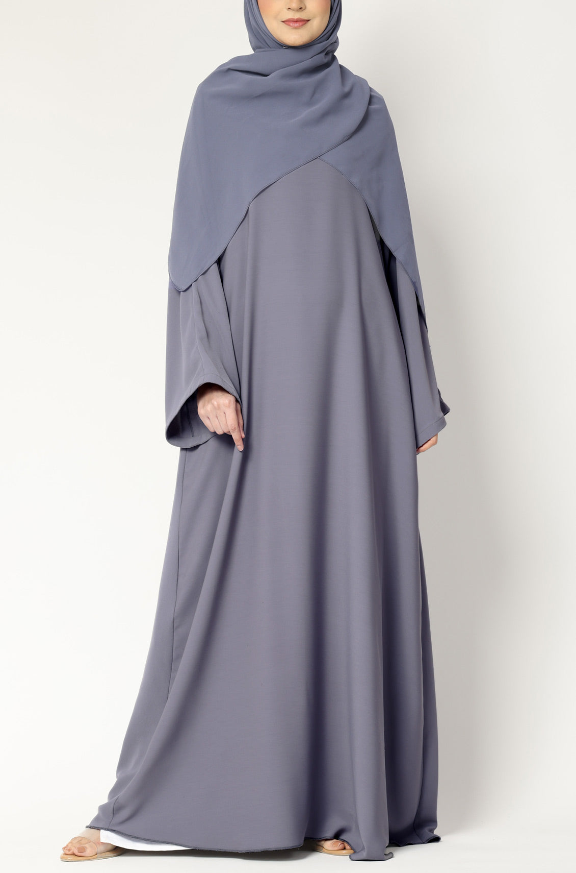 Simple Everyday Abaya - Front Closed Cool Grey
