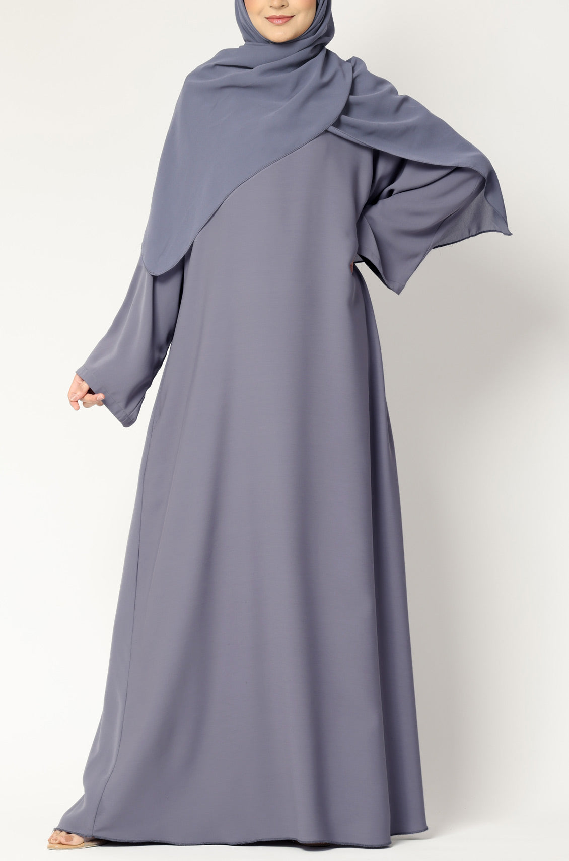 Simple Everyday Abaya - Front Closed Cool Grey