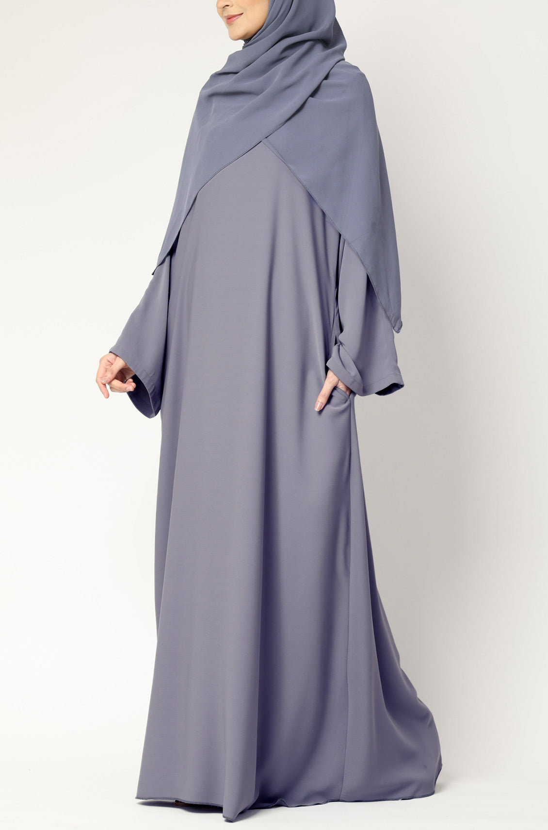 Simple Everyday Abaya - Front Closed Cool Grey