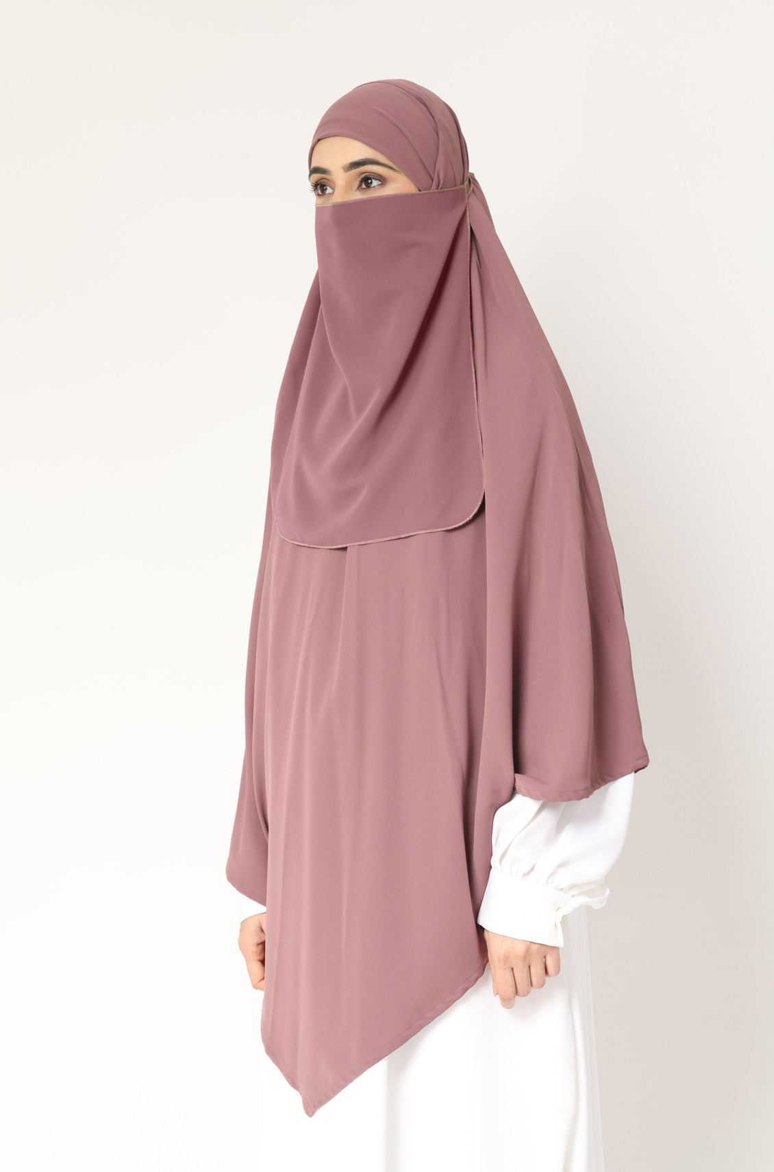 Khimar Single Layer Dusty Rose