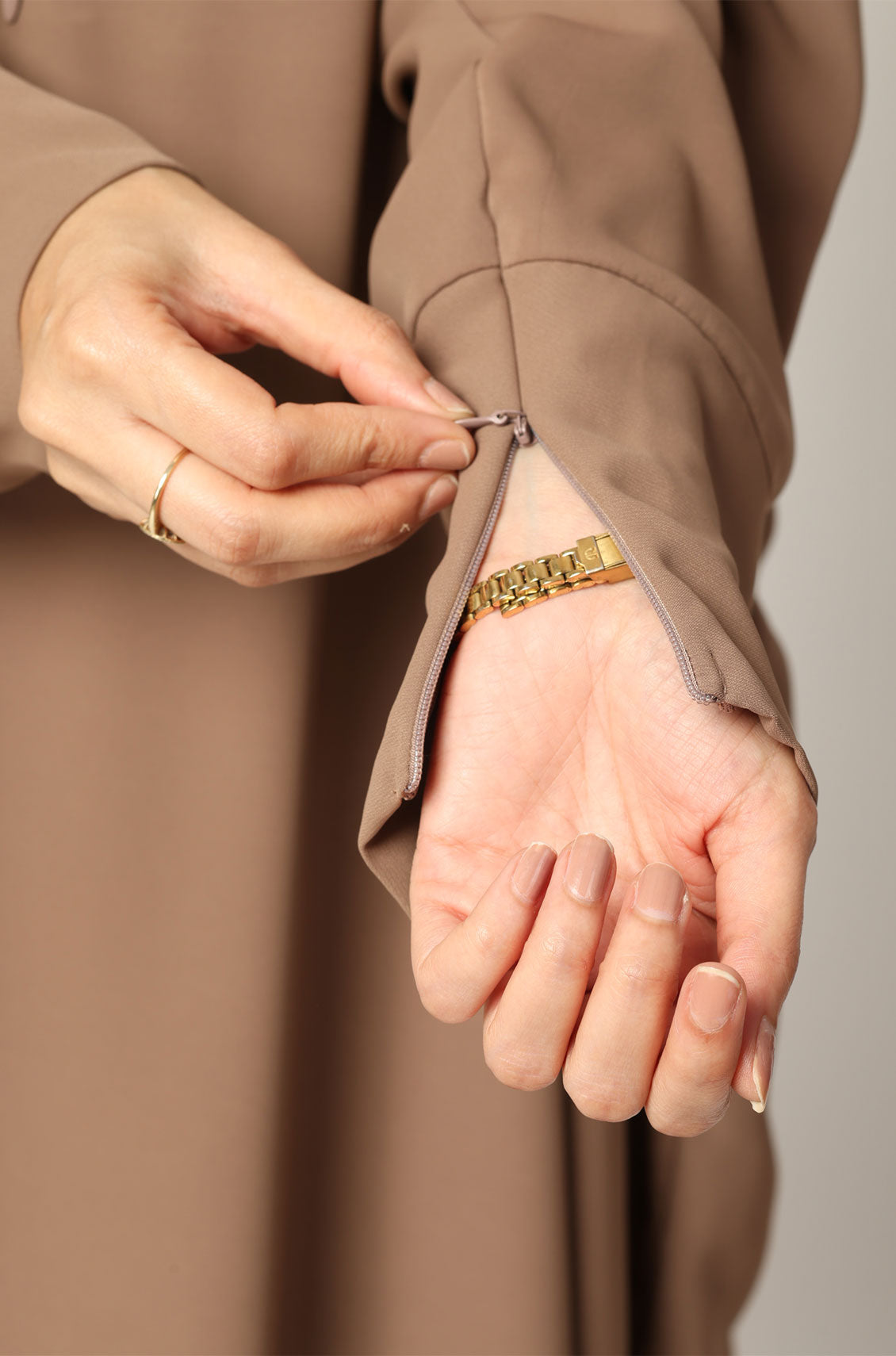 Simple Abaya Kaftan Style Almond
