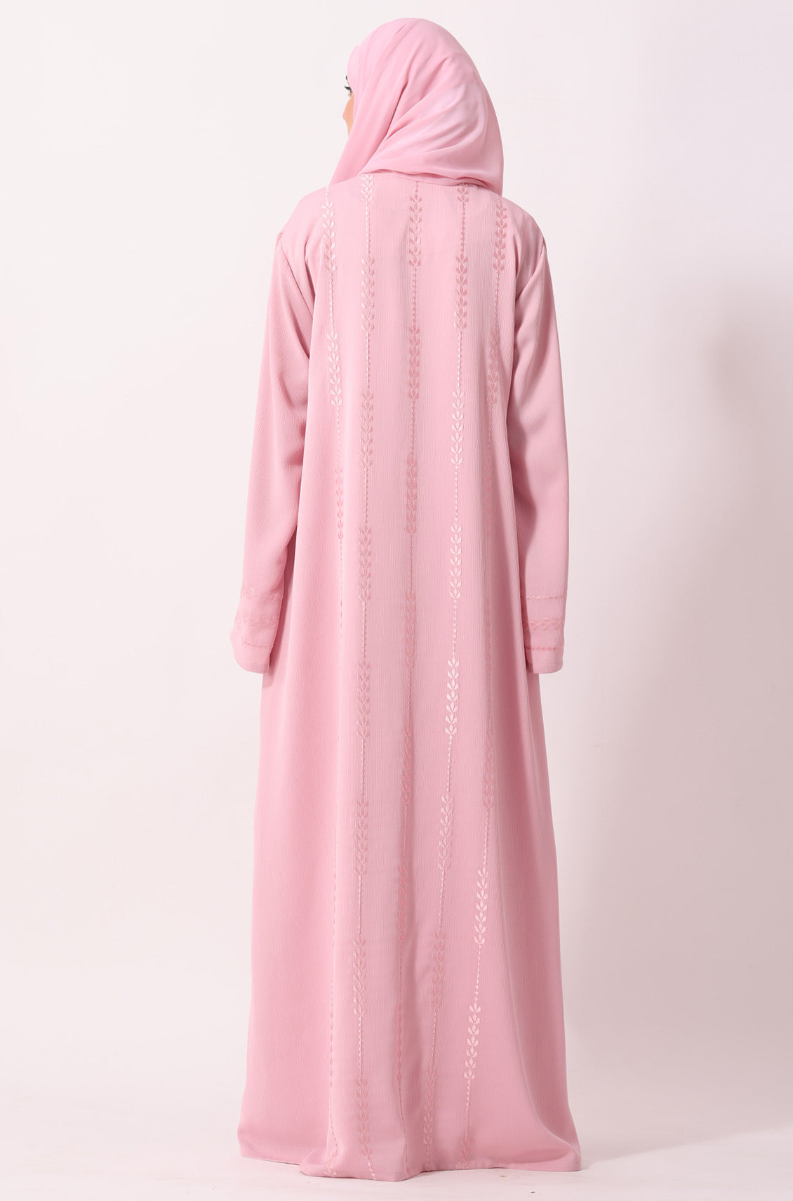 Luxury Floral Abaya Dress Blush Pink