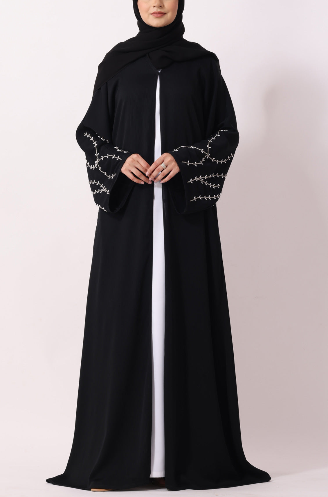 Luxury Jewel Abaya Dress Black