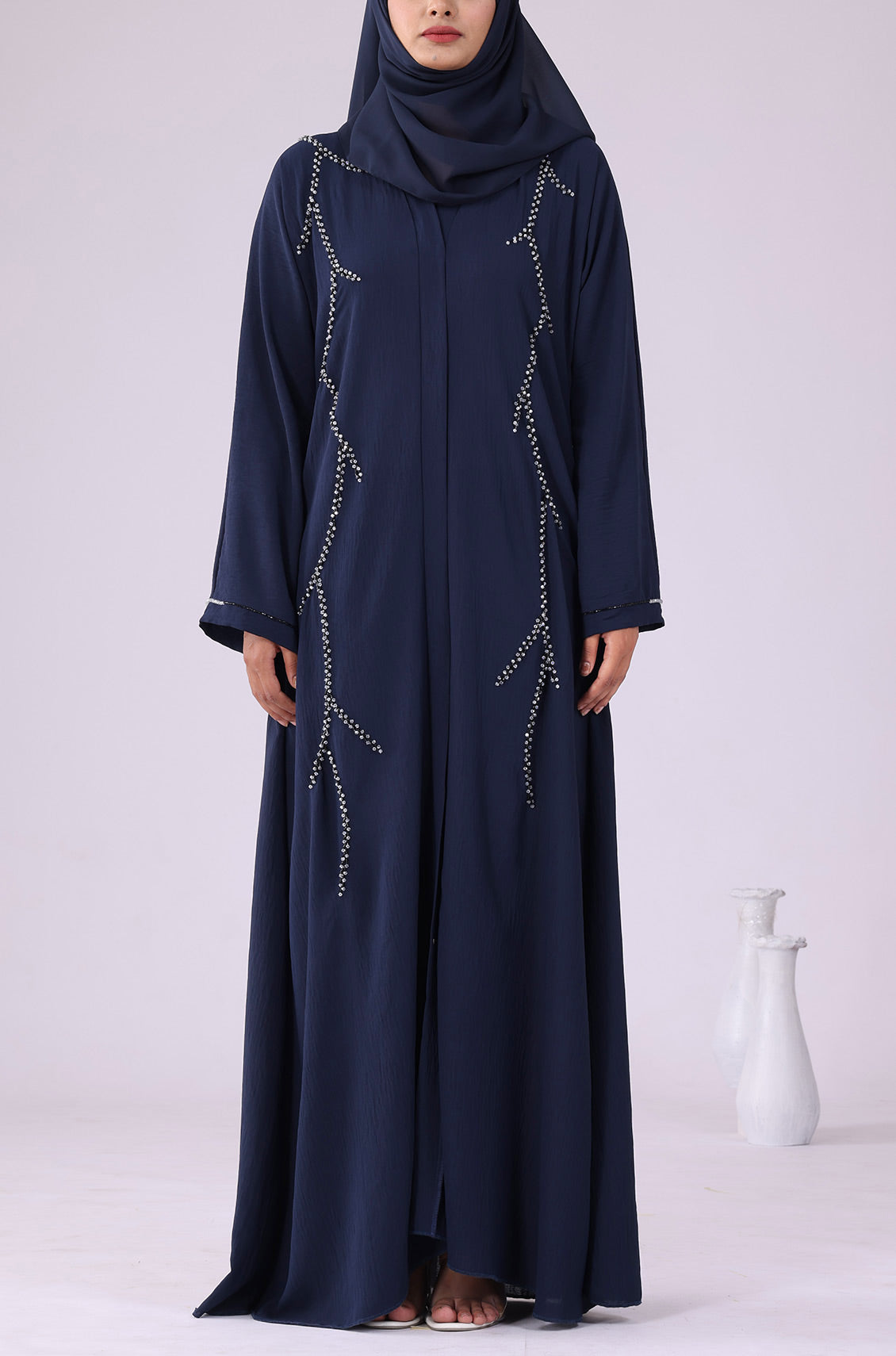 Pearl Abaya Dress Navy Blue