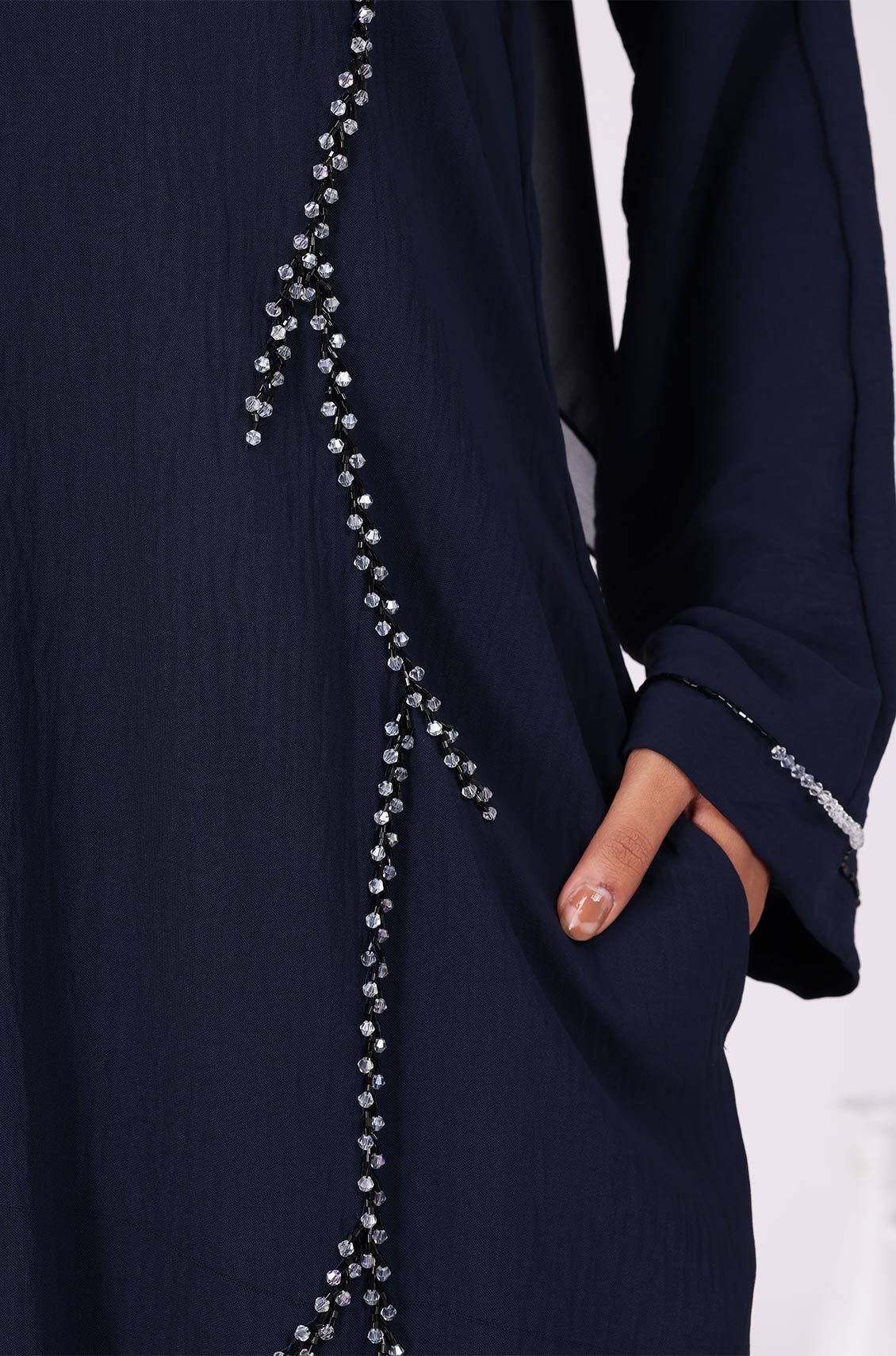 Pearl Abaya Dress Navy Blue