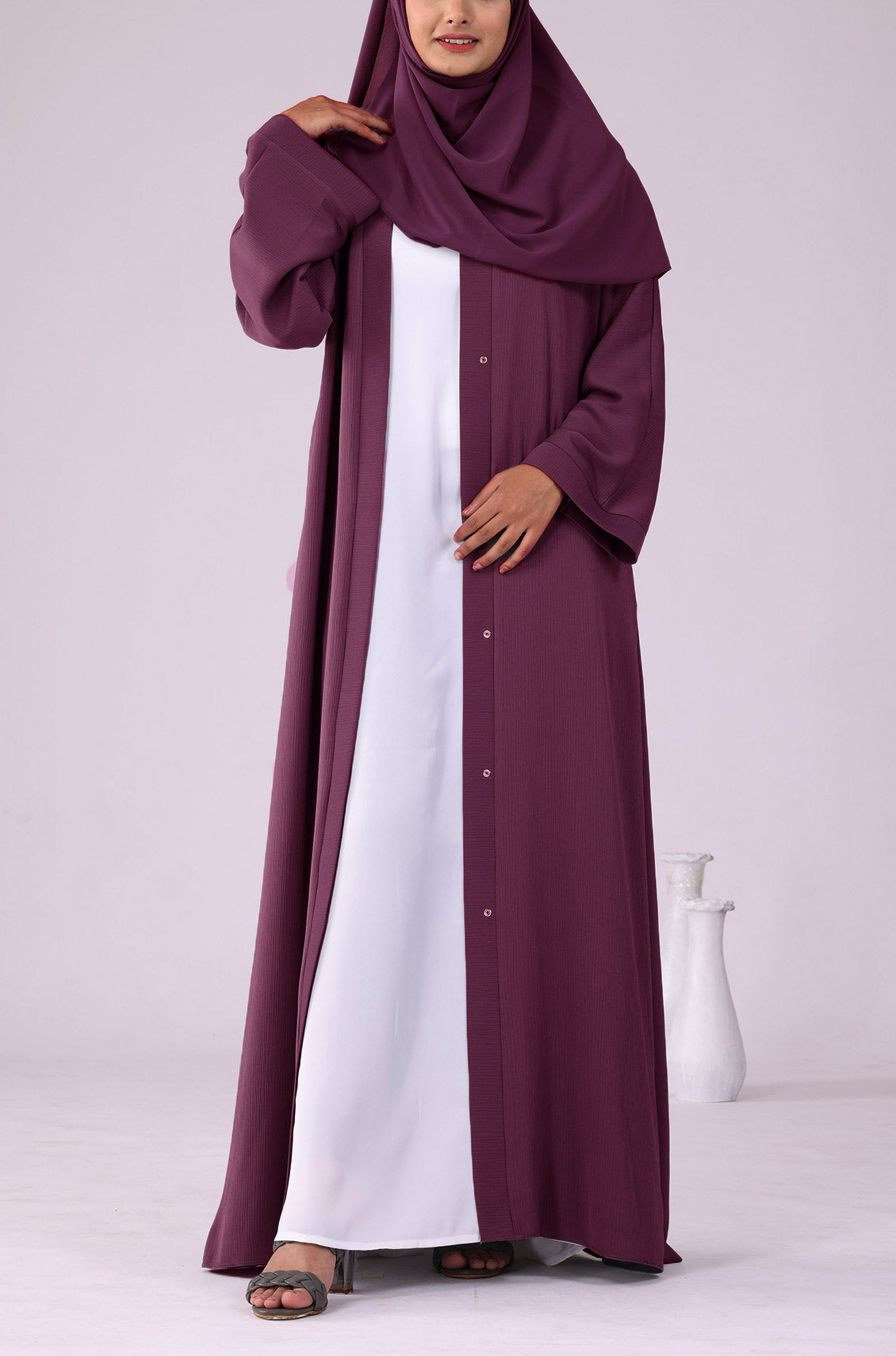 Deep Pink Zoom Abaya