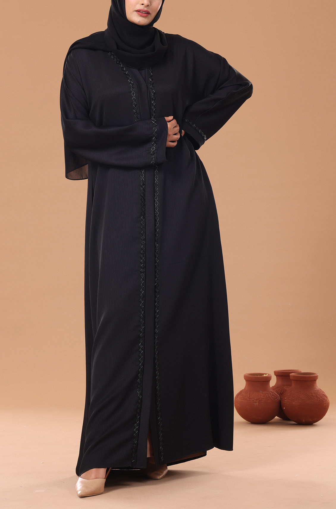 Black Diamond Pearl Abaya