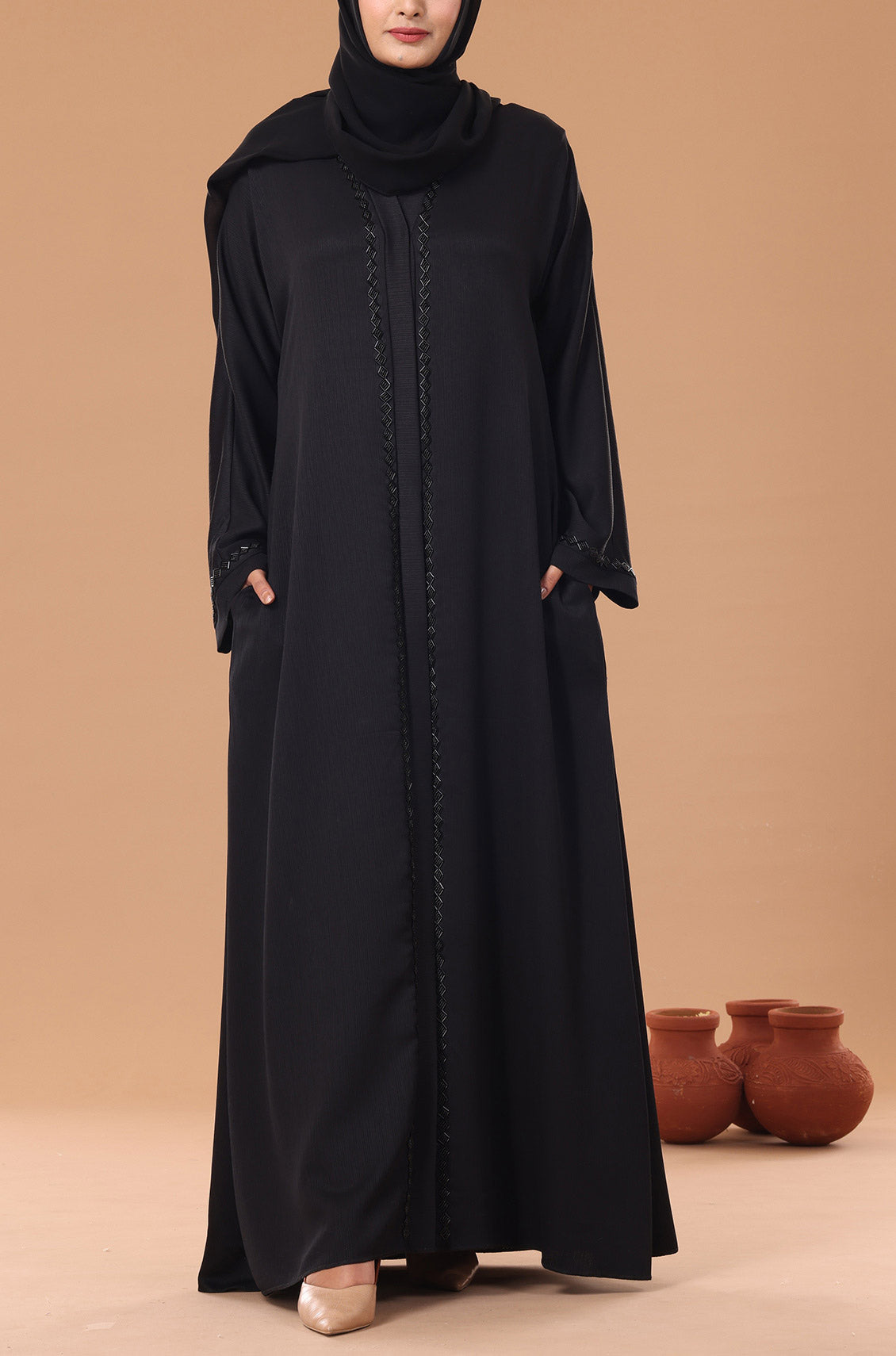Black Diamond Pearl Abaya
