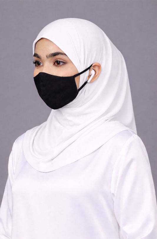 Ear Slit Full Coverage Under Scarf White
