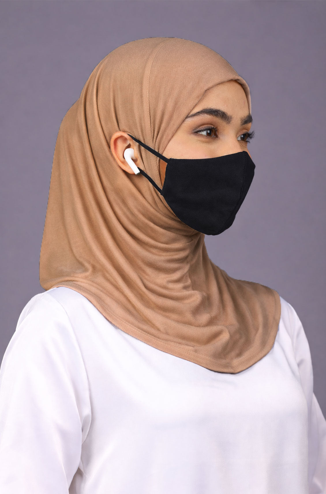 Ear Slit Full Coverage Under Scarf Nude