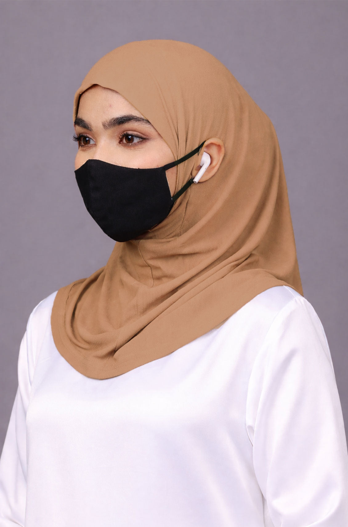 Ear Slit Full Coverage Under Scarf Nude