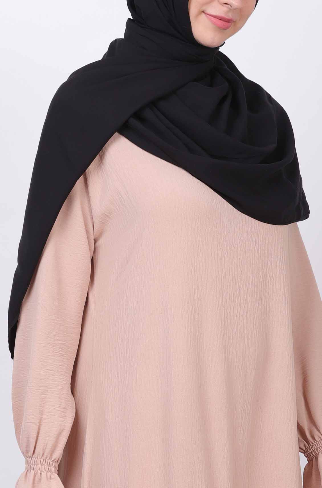 Black Modal Cotton Plain Hijab