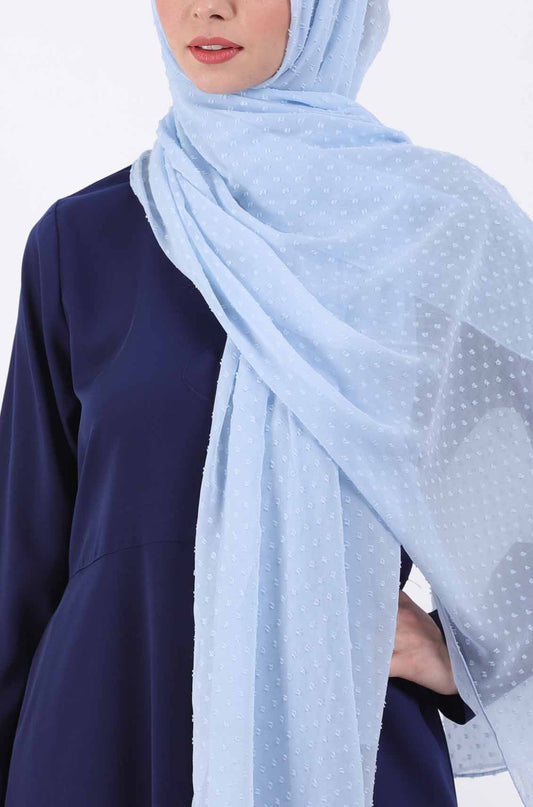 Self Boota Sky Blue Chiffon Hijab