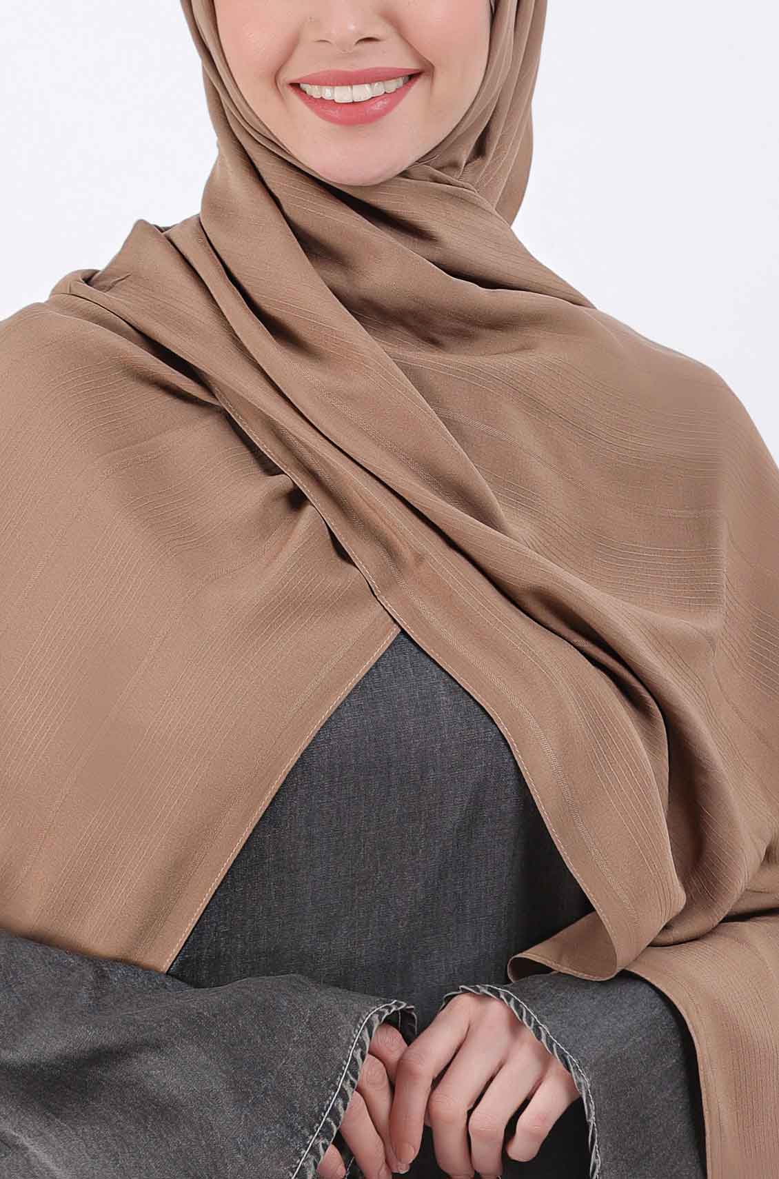 Light Brown Modal Cotton Plain Hijab