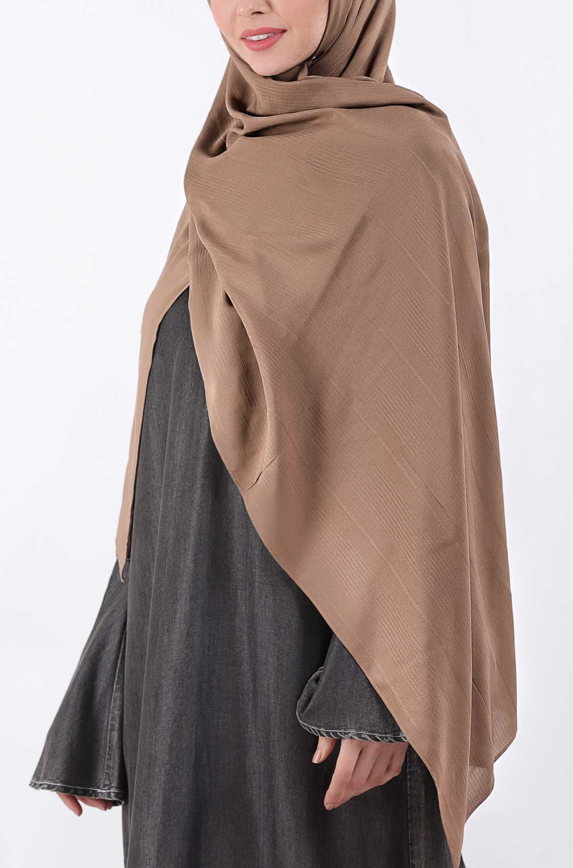 Light Brown Modal Cotton Plain Hijab