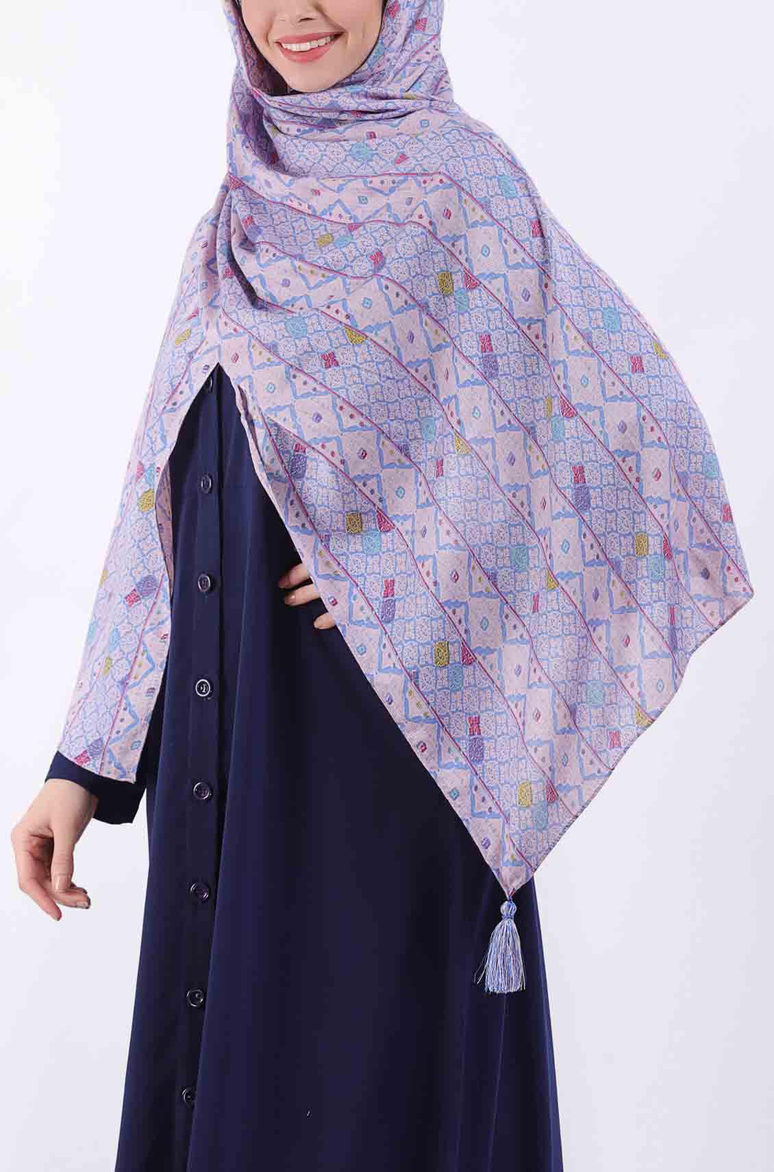 Lavender Trail Rayon Cotton print hijab