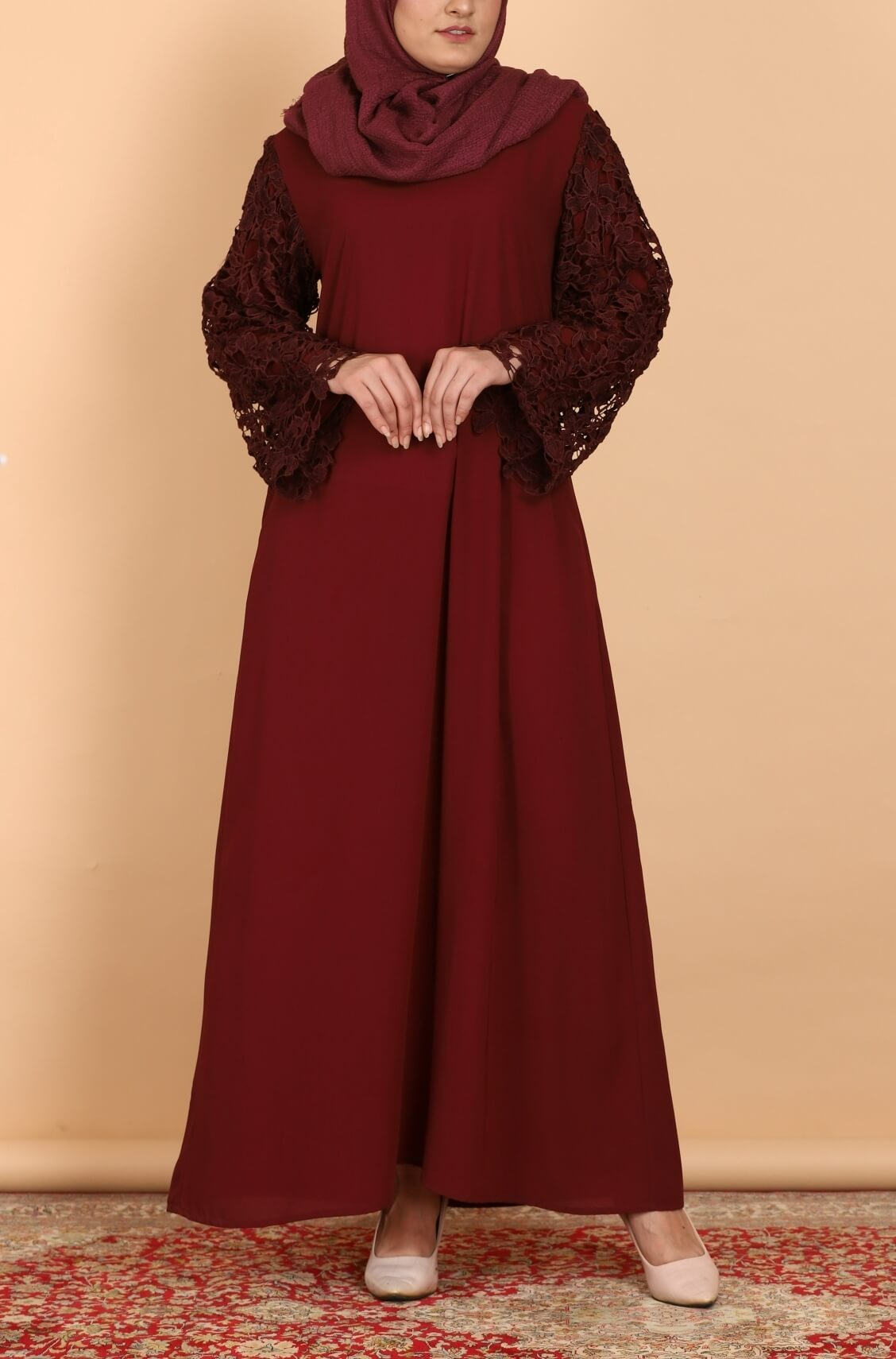 Maroon abaya hotsell dress